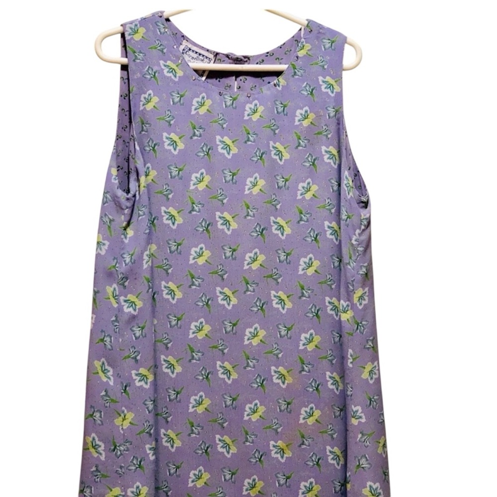 Classic April Cornell Girls Lavender Reversible Summer A-line Shift Dress, sz 8
